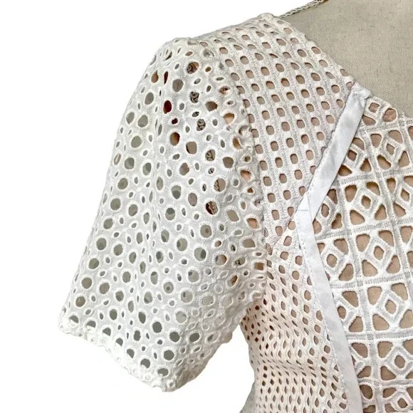 HD In Paris Georgia White Lace Fit And Flare Dress Anthropologie Size 6 - Picture 5 of 16